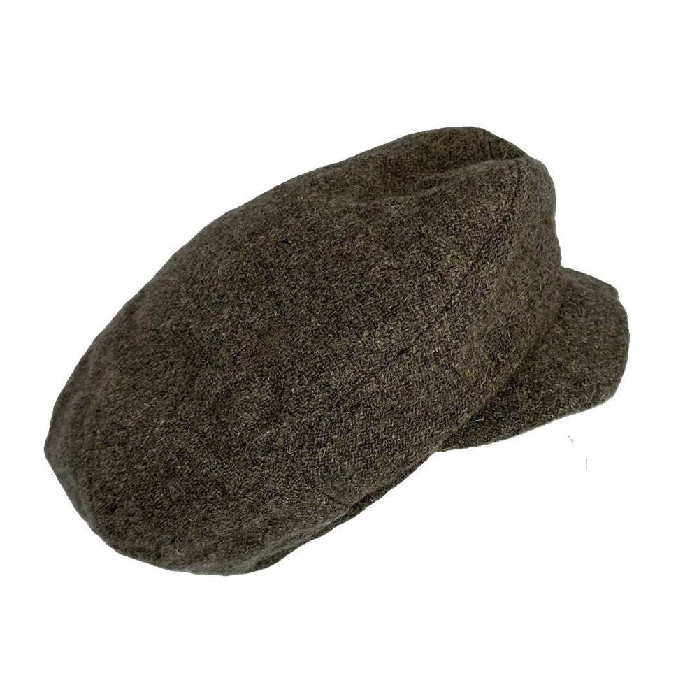 Donegal Tweed Men's Newsboy Cap Green Herringbone Lined Bill Robertson